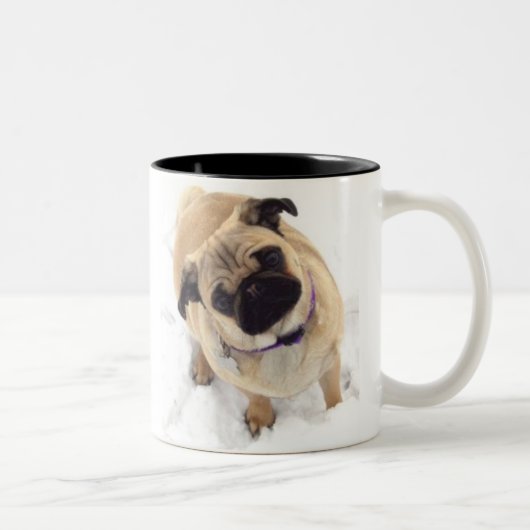 Mops-Tasse Zweifarbige Tasse (Rechts)