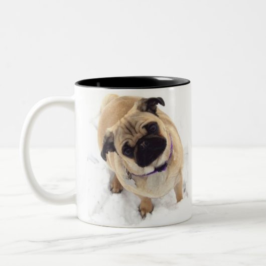 Mops-Tasse Zweifarbige Tasse (Links)