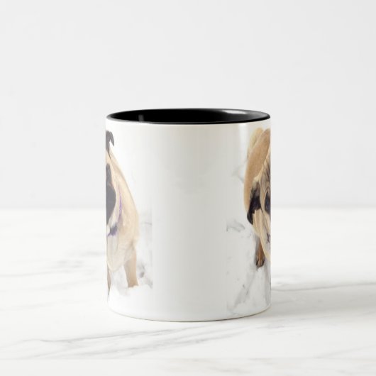 Mops-Tasse Zweifarbige Tasse (Mittel)