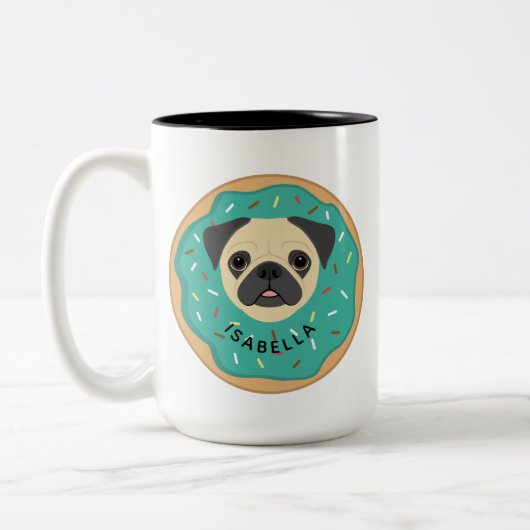 Mops-Tasse Zweifarbige Tasse (Links)
