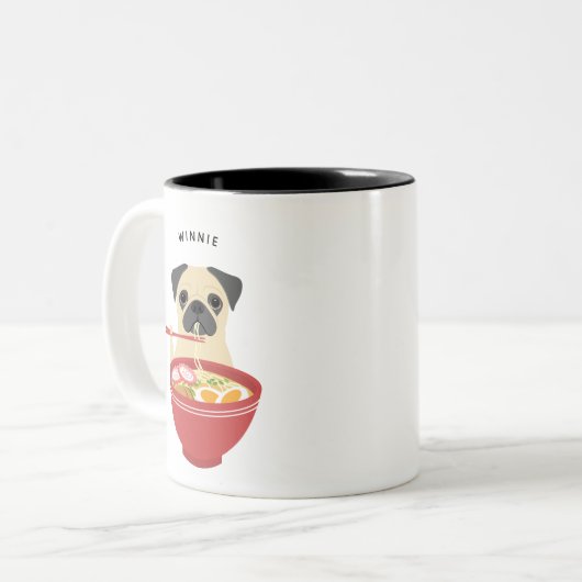 Mops-Tasse Zweifarbige Tasse (Vorderseite Links)
