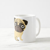 Mops-Tassen-Creme Kaffeetasse (VorderseiteRechts)