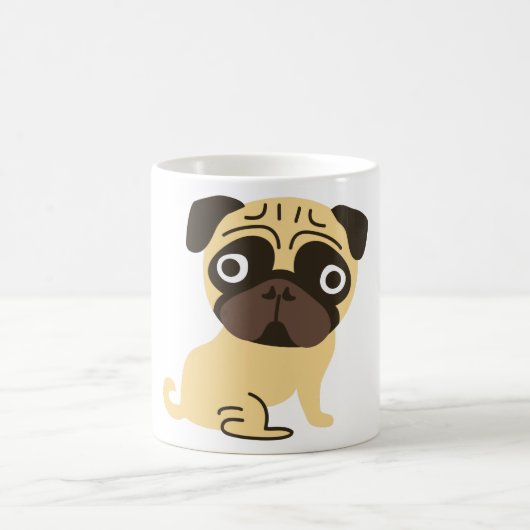 Mops-Tassen-Creme Kaffeetasse (Mittel)