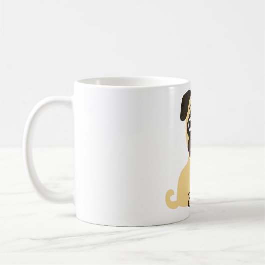 Mops-Tassen-Creme Kaffeetasse (Links)