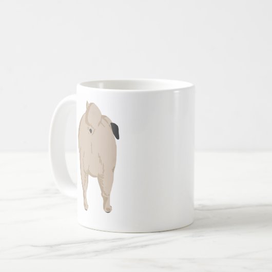 Mops-Tassen-Front und Hintern Kaffeetasse (Vorderseite Links)