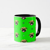 Mops-Tassen-Grün Tasse (VorderseiteRechts)
