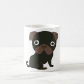 Mops-Tassen-Schwarzes Kaffeetasse (Mittel)