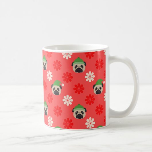Mops-Tassen-Weihnachtszeit Kaffeetasse (Rechts)