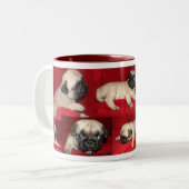 Mops-Tassen Zweifarbige Tasse (Vorderseite Links)