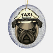Mops Taxi Keramik Ornament (Links)