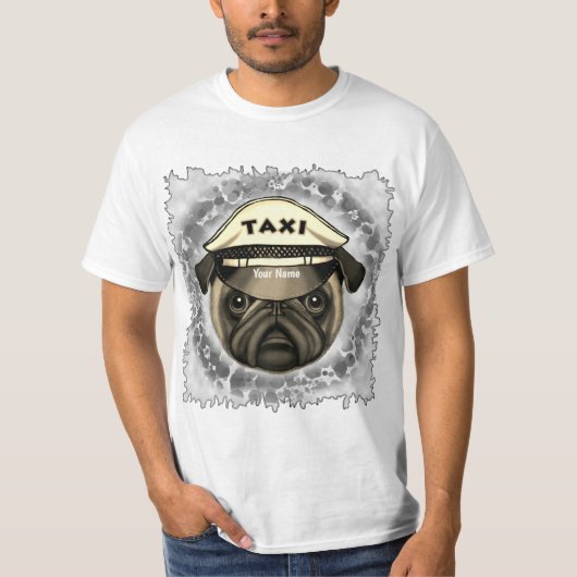 Mops Taxi T-Shirt (Vorderseite)