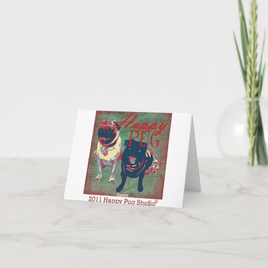 Mops-Tee-Party Karte (Rückseite)