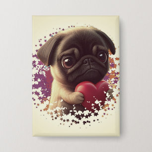 Mops, Tier, Natur Button
