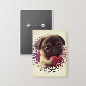 Mops, Tier, Natur Button (Vorderseite/Rückseite)