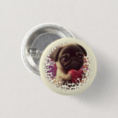 Mops, Tier, Natur Button (Vorne & Hinten)
