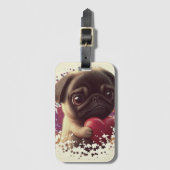 Mops, Tier, Natur Gepäckanhänger (Vorderseite Vertikal)