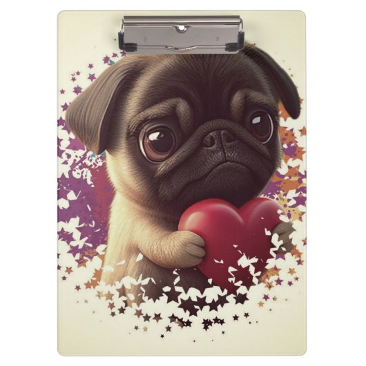Mops, Tier, Natur Klemmbrett (Vorderseite)