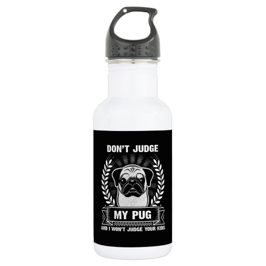 Mops-Tier Trinkflasche (Vorderseite)