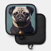 Mops Topflappen (Vorderseite/Rückseite)