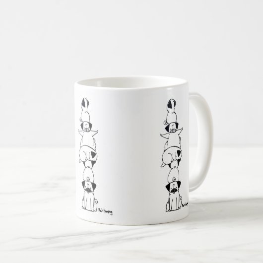 Mops-Totem Kaffeetasse (VorderseiteRechts)