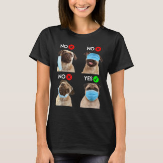 Mops tragen Gesichtsmaske rechte soziale Distanz H T-Shirt