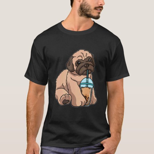 Mops trinken Blasen Tee Niedliche Tiere mit Boba T (Vorderseite)