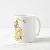 Mops trinkt Boba Kaffeetasse (VorderseiteRechts)