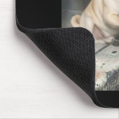 Mops trinkt Eiskaffee lustiges Tier Meme Hund Mops Mousepad (Ecke)