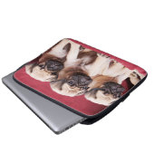 Mops Triplets Laptopschutzhülle (Vorne Knopf)