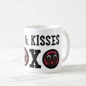 Mops-u. der Kuss-XOXO Kitz-Schwarz-Mops-Tasse Kaffeetasse (VorderseiteRechts)