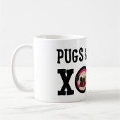 Mops-u. der Kuss-XOXO Kitz-Schwarz-Mops-Tasse Kaffeetasse (Links)