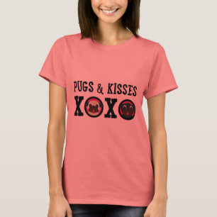 Mops-u. der Kuss-XOXO Weiß-T-Shirt T-Shirt