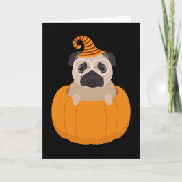 Mops-u. Kürbis-Halloween-Karte Karte