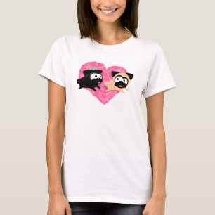 Mops-u. Kuss-Herz-T-Shirt T-Shirt