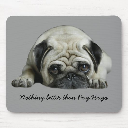 Mops umarmt Mousepad (Vorne)