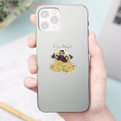 Mops umarmung aufkleber (Telefon)