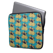 Mops umarmung Blau, Laptopschutzhülle (Vorderseite Links)