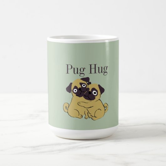 Mops umarmung kaffeetasse (Mittel)