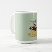 Mops umarmung kaffeetasse (Vorderseite Links)