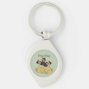 Mops umarmung schlüsselanhänger