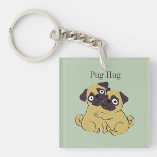 Mops umarmung schlüsselanhänger