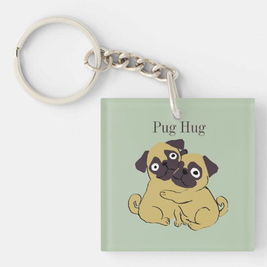 Mops umarmung schlüsselanhänger (Vorderseite)