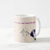 Mops- und Blume-Tasse kürzen Kaffeetasse (VorderseiteRechts)