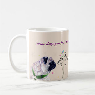Mops- und Blume-Tasse kürzen Kaffeetasse