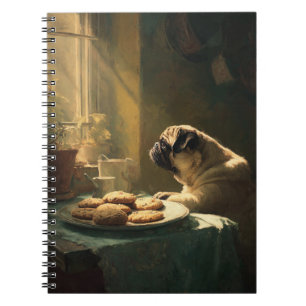Mops- und Cookies-Notebook Notizblock