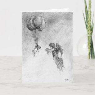 Mops und Engel Karte