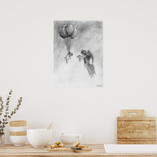 Mops und Engel Poster (Küche)