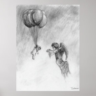 Mops und Engel Poster