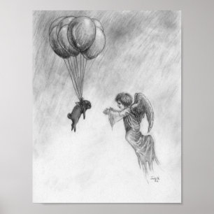 Mops und Engel Poster