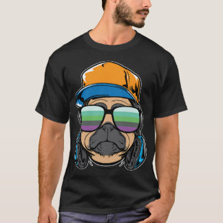 Mops- und Hundeliebhaber lustiger Hipster-Mops T-Shirt